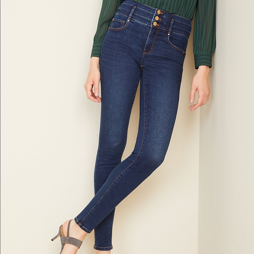 Sculpting Pocket High Rise Skinny Jeans Indigo 6